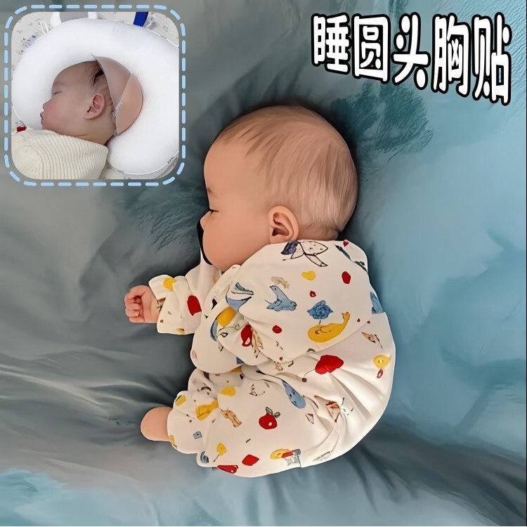 婴儿睡圆头神器防扁头胸贴新生儿宝宝睡觉防偏头型矫正辅助乳贴垫