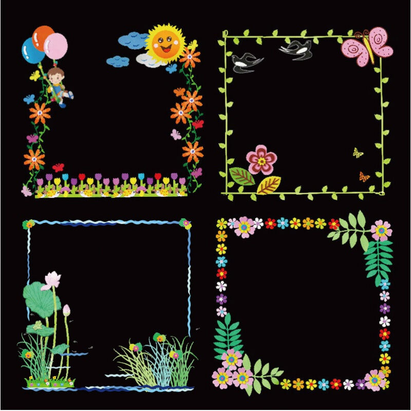 黑板报布置墙贴小学教室装饰边框组合幼儿园班级黑板报材料贴画|图片