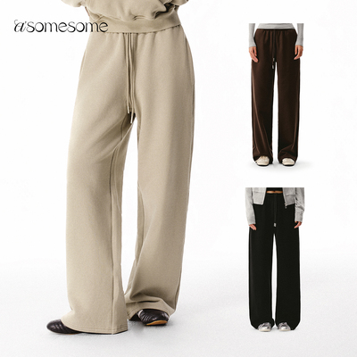 asomesome美式复古加绒抽绳卫裤
