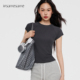 插肩短袖 asomesome美式 圆领修身 T恤女春夏休闲辣妹紧身运动上衣