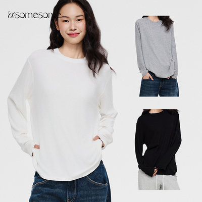 美式辣妹圆领长袖T恤修身显瘦