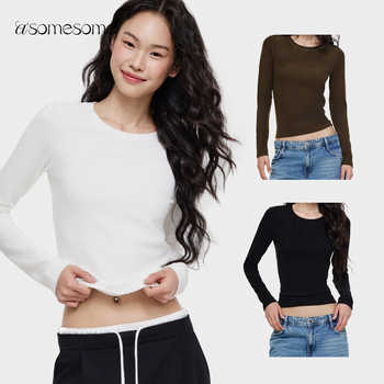 美式德绒白色打底衫长袖T恤