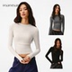 T恤 女春秋显瘦内搭上衣修身 asomesome圆领紧身弹力长袖 白色打底衫