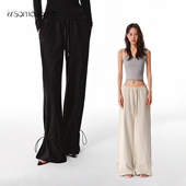 设计感花苞抽绳卫裤 女秋裤 脚抽绳休闲裤 asomesome美式 宽松直筒裤