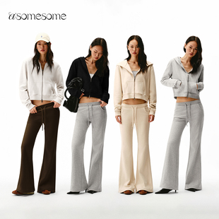 asomesome美式连帽拉链宽松卫衣开衫女秋新休闲运动外套显瘦上衣