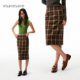 包臀中长裙 asomesome羊毛复古低腰格纹毛呢半身裙女秋冬直筒修身