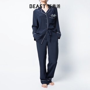 BEAST野獸派紳士男女雙縐22姆真絲家居服套裝 情侶睡衣生日禮物