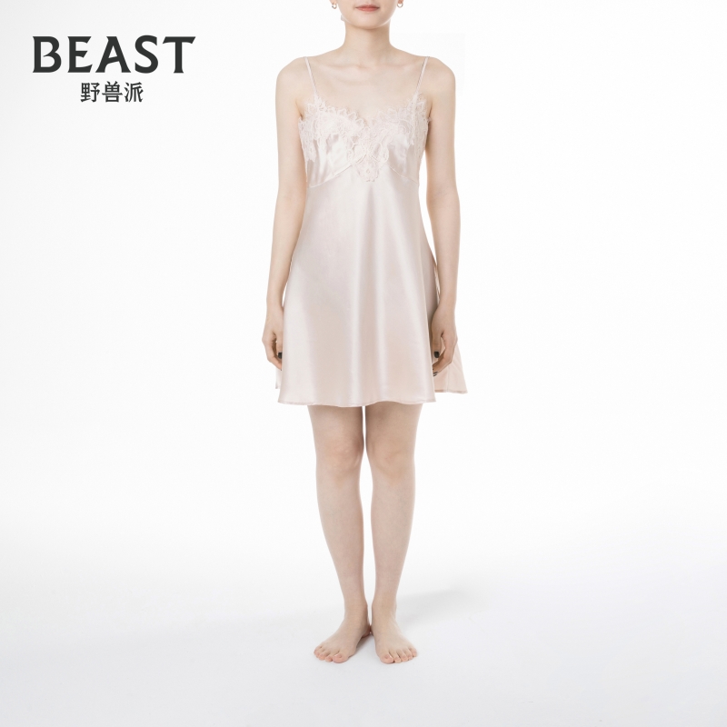 BEAST22姆米真丝蕾丝性感吊带裙睡衣家居服女生生日节日新婚礼