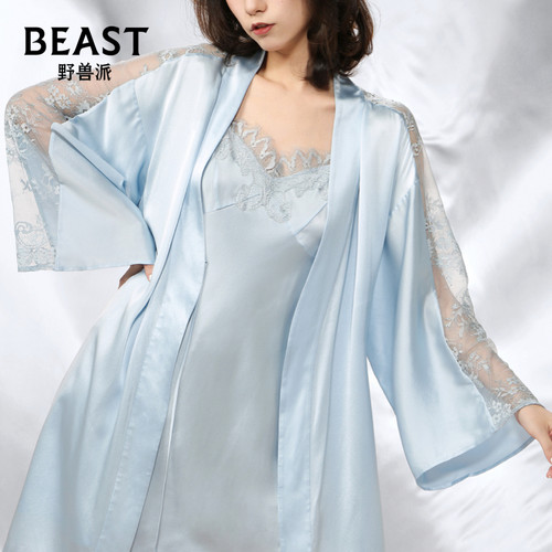蕾丝女士睡袍可外穿家居服