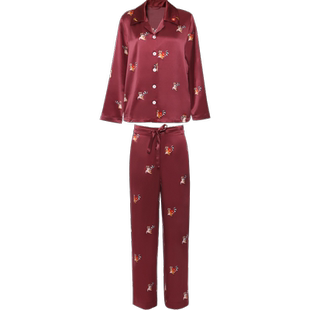 BEAST野兽派22姆米真丝草莓拿铁睡衣家居服新婚纪念日生日礼物