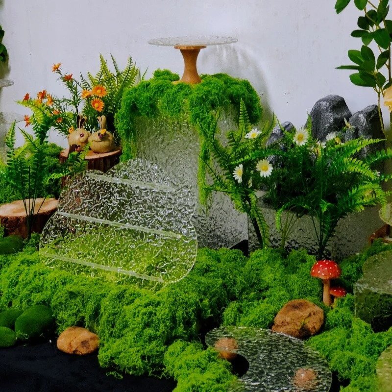 苔藓草皮甜品台造景布景展示架