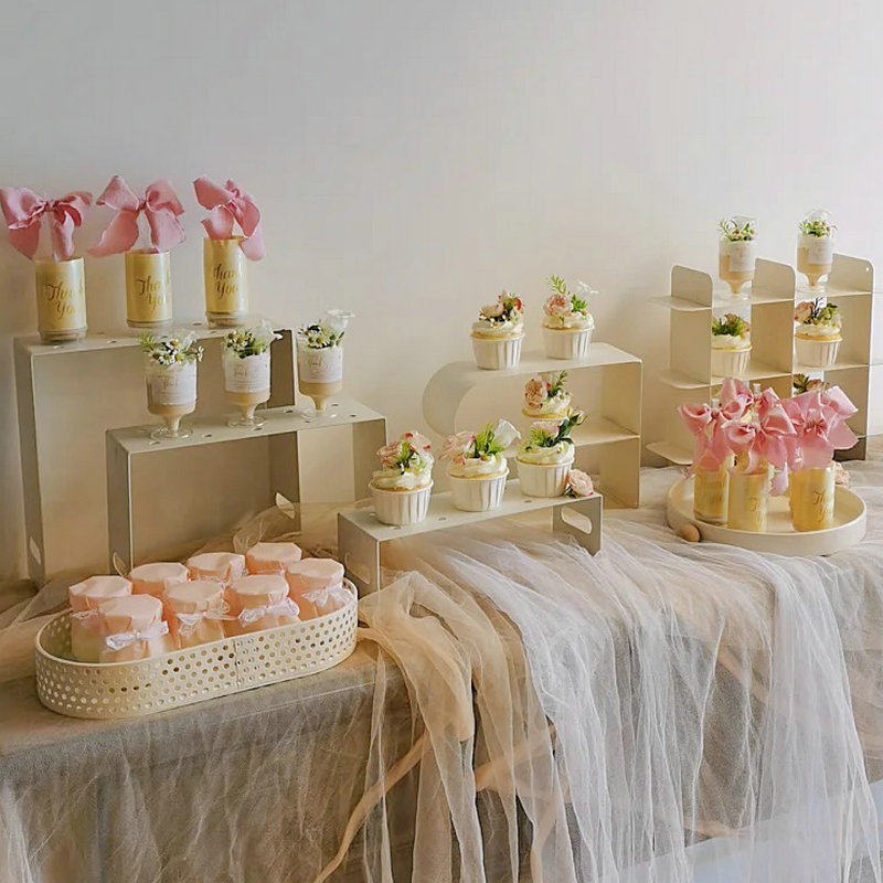 新中式粉色甜品台装饰布置婚礼结婚订婚蛋糕烘焙插件插牌贴纸桌布