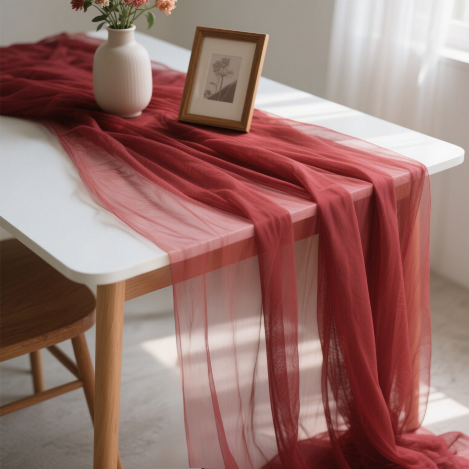 ins风网纱氛围感生日派对婚庆布置幼儿园环创柔薄纱纱幔纱布装饰