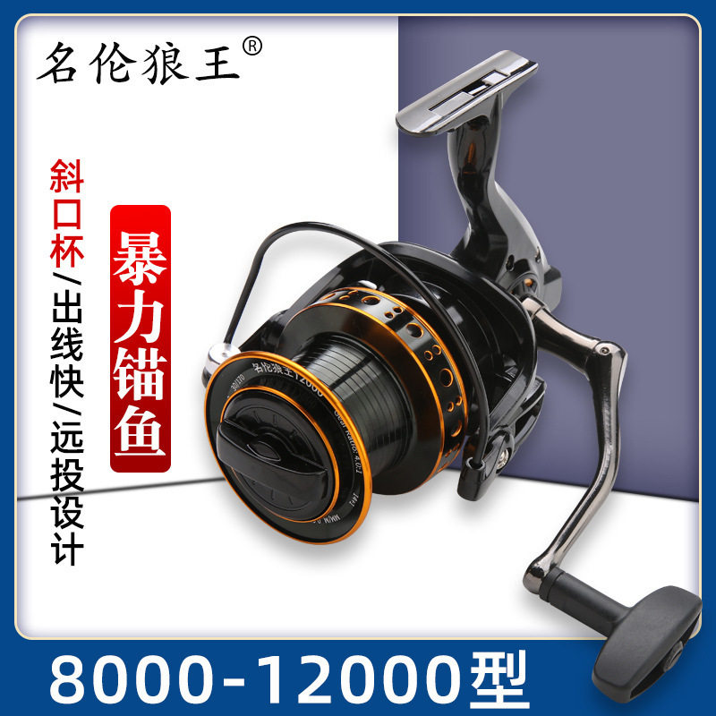 名伦狼王渔轮金属轮1000万型-12000型大远投轮特价款经济款锚鱼轮图片