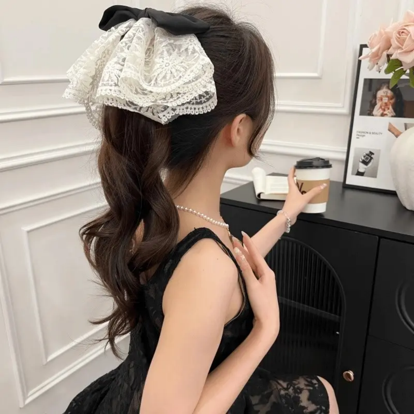 2025新款高级感气质韩系蕾丝蝴蝶结发夹女后脑勺盘发弹簧夹头饰,饰品/流行首饰/时尚饰品新,发饰,淘宝优惠券,粉丝福利购,淘宝优惠卷