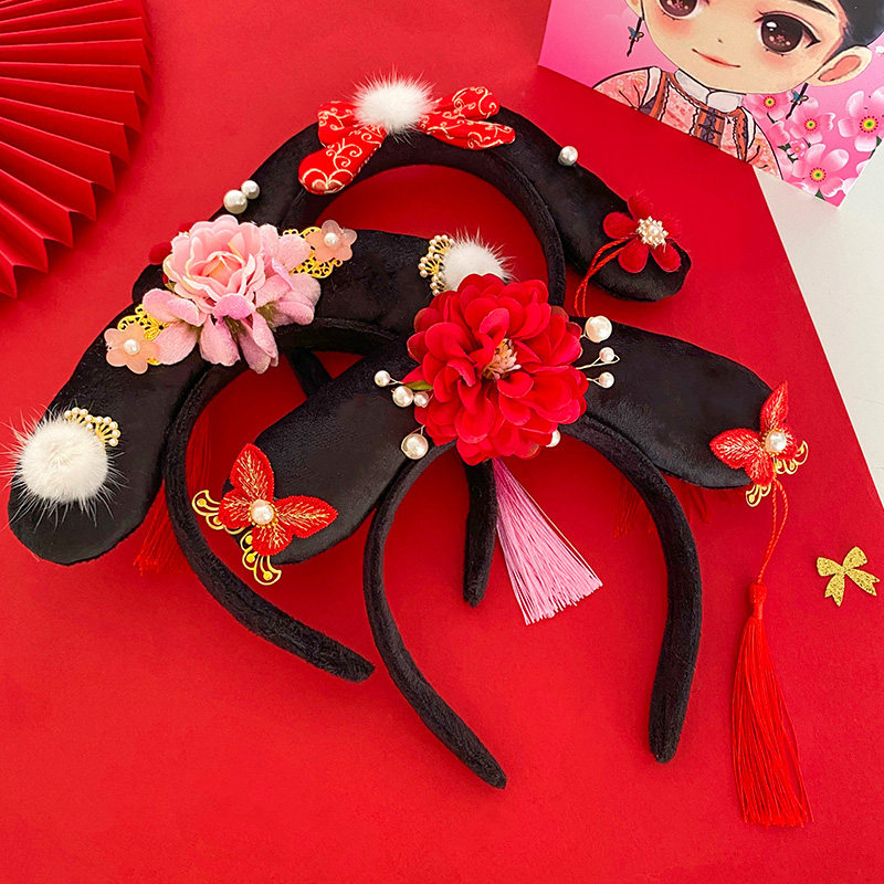 中国风古代头饰格格宫女古风发箍汉服宫廷风旗头头箍女发卡洗脸用