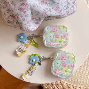 简约ins风春日花朵苹果airpods pro3代耳机保护套适用四代无线蓝牙耳机保护壳airpods1/2代硅胶pro2代新三代