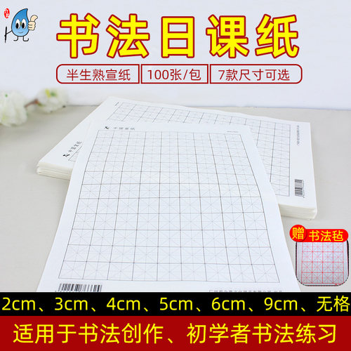 半生半熟中号无格初学者描红宣纸