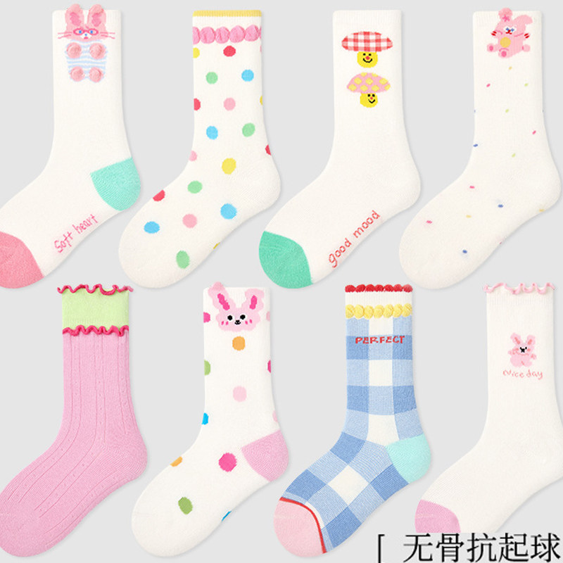 韩国潮ins儿童袜子女童夏季夏款中筒袜无骨袜公主女孩花边长袜潮9
