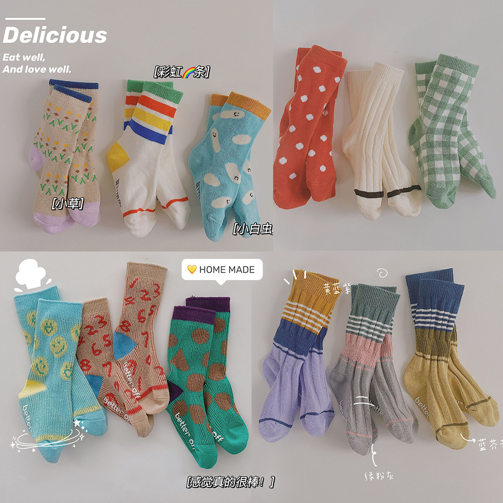 韩国四季款全棉儿童袜子