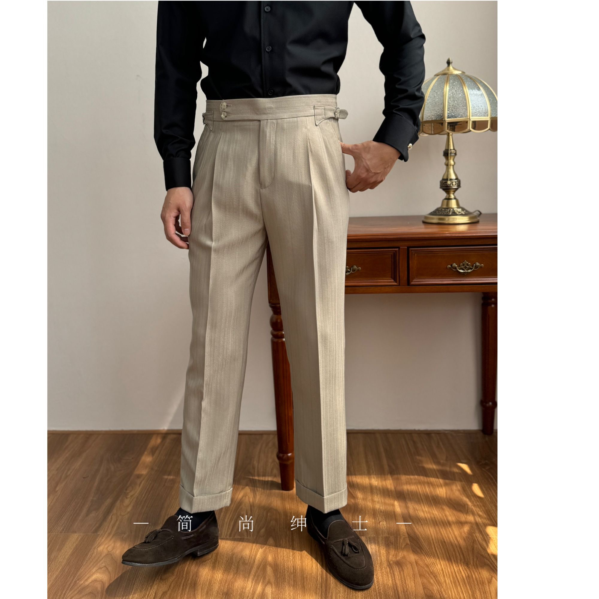 【春夏薄款】时尚高腰那不勒斯显腿长西裤925