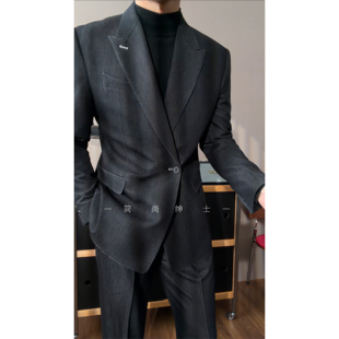 新款 绅士西服套装 高级感时尚 男士 958 双排一粒扣时尚 秋季
