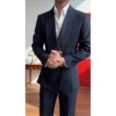 西服套装 轻奢修身 22206 绅士轻奢青果领双排扣前开叉时尚 男士