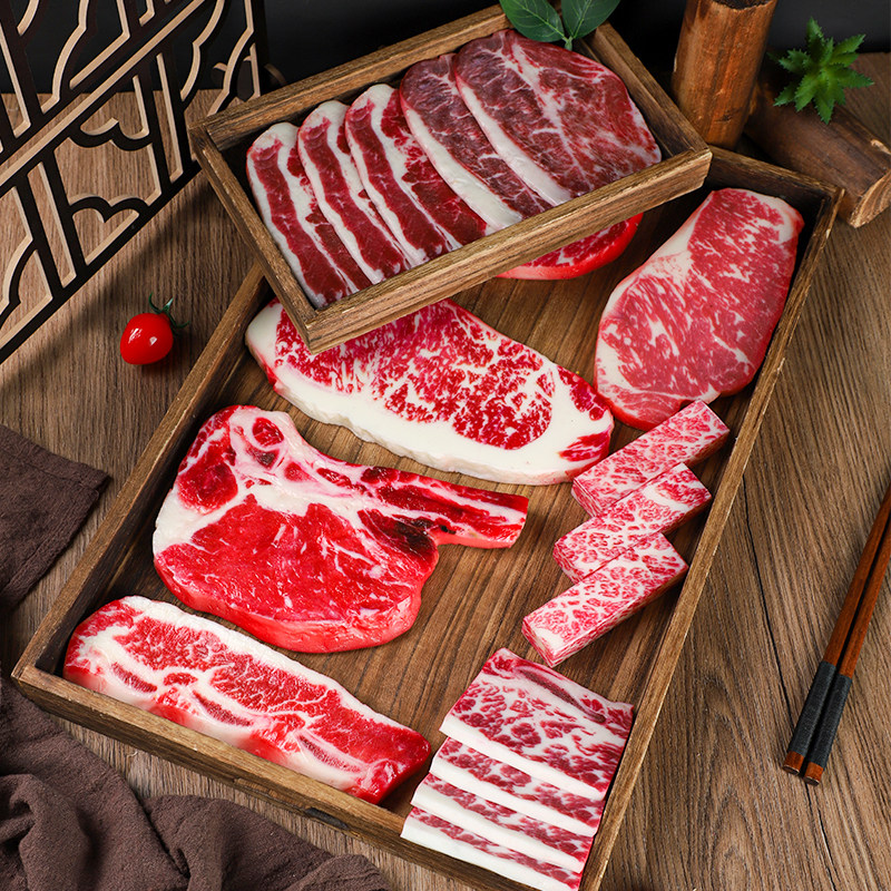 仿真西冷生牛排模型假烤肉片猪肉牛肉生鲜肉影视摆件西餐美食道具