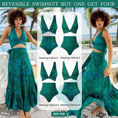 Double sided swimsuit for slimming and high waisted bikini s