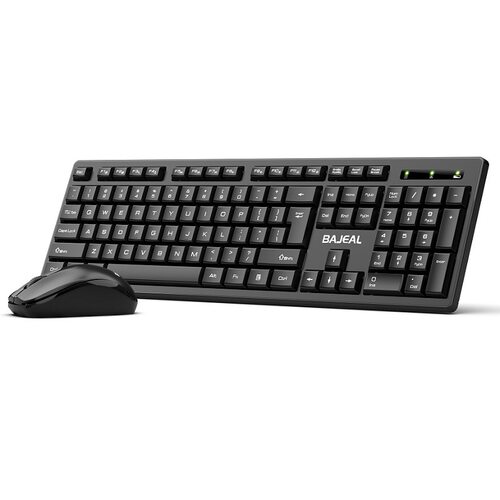 Wireless keyboard and mouse set, business office laptop, des