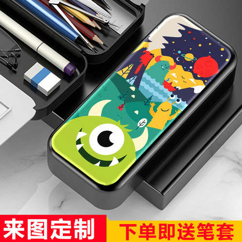 怪兽大学可爱卡通文具盒多功能大容量笔袋儿童铅笔盒双层网红创意