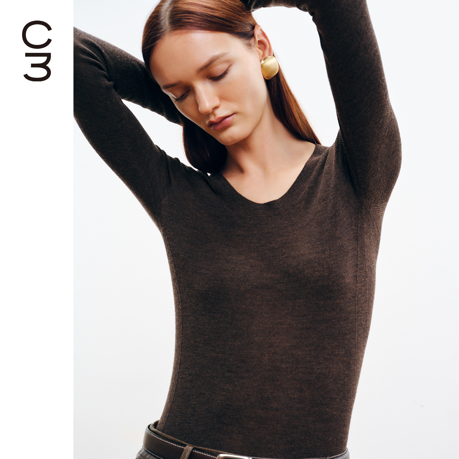 CHICC3精纺羊毛U领无缝针织T恤修身打底衫,女装/女士精品,毛针织衫,淘宝优惠券,粉丝福利购,淘宝优惠卷