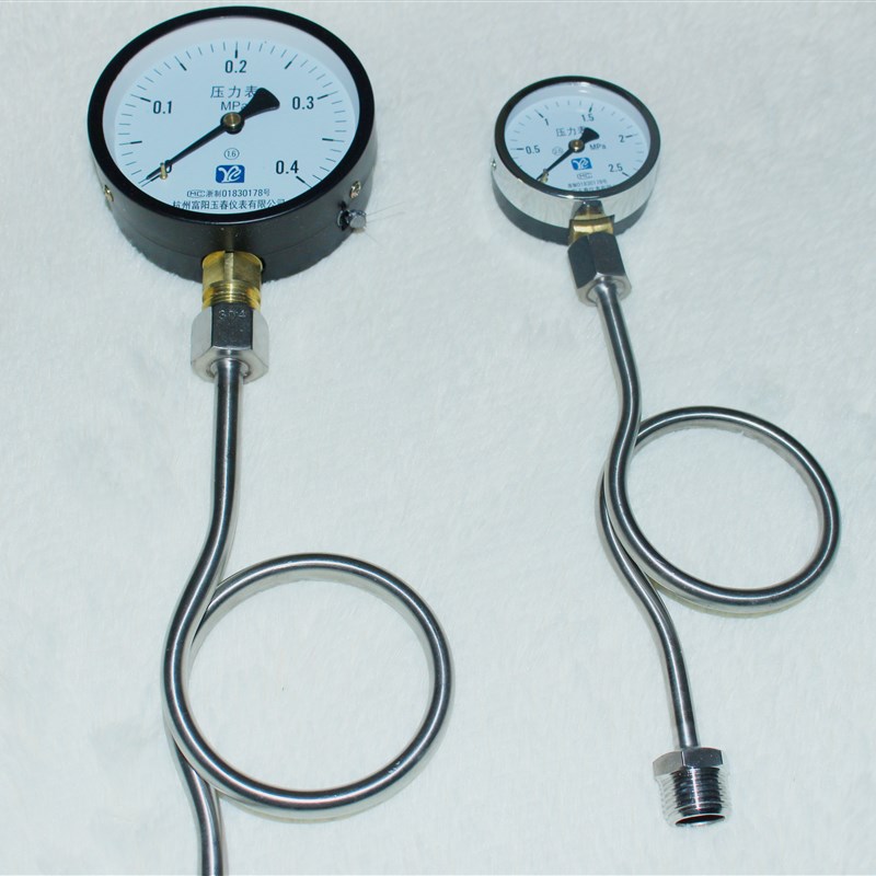 304 14*2 不锈钢压力表缓冲管M14/20*1.5冷凝表弯管无缝活动牙厚