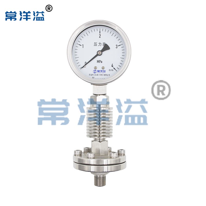 不锈钢抗震油表法兰不锈钢隔膜压力表耐震压力表隔膜真空压力表
