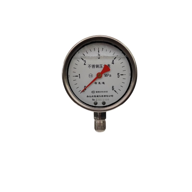 布莱迪Y-150BF不锈钢真空压力表 0-1.6MPa防腐蒸汽水压表气压表
