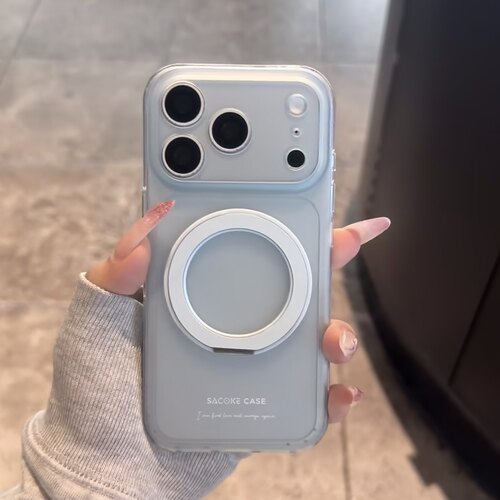 奶蓝色雾面磨砂磁吸壳适用iPhone17手机壳16promax苹果15透色韩系简约