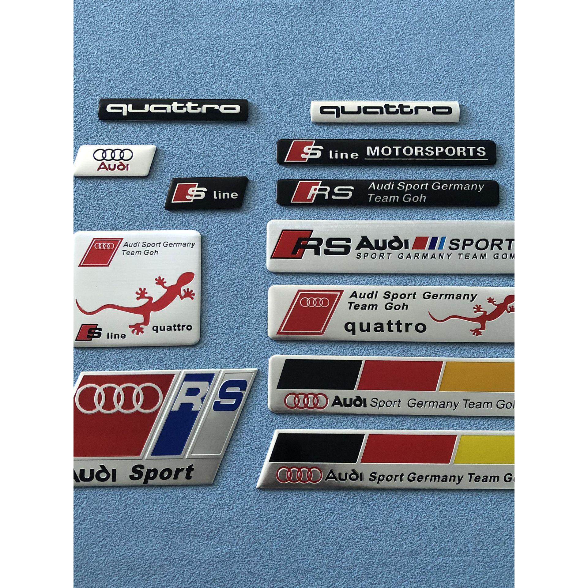 适用于奥迪A3A4L A6L Q2Q5LQ7改装sline车标RS金属车贴铝标侧尾标