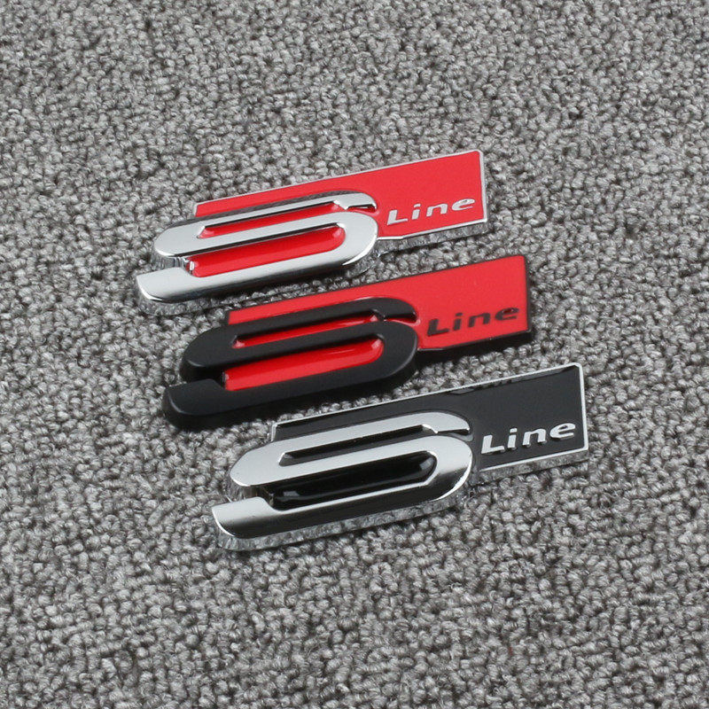 适用于奥迪车贴A4LA3A5A6LQ5Q7改装Sline运动版侧标中网车标尾标