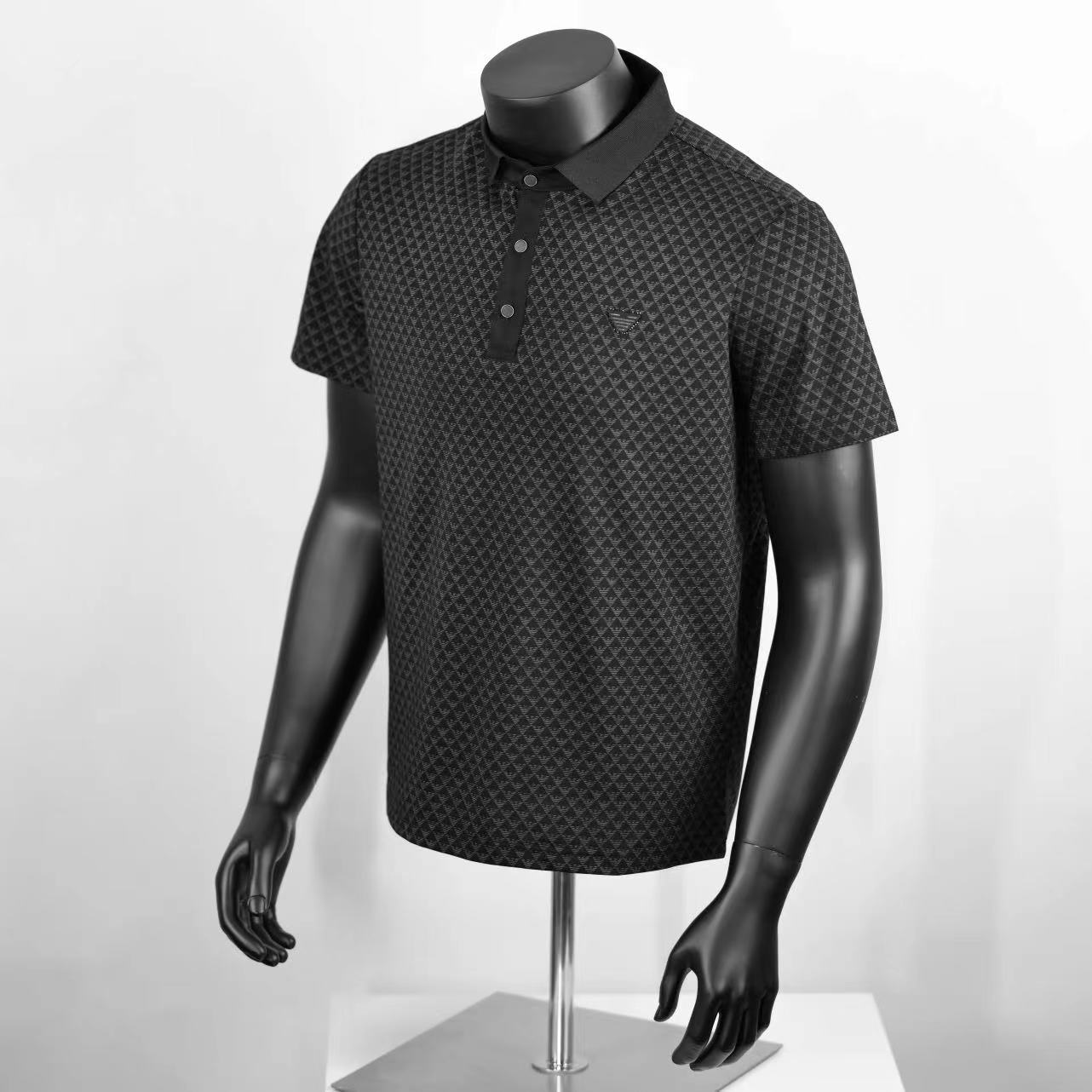 商务印花衬衫polo短袖翻领