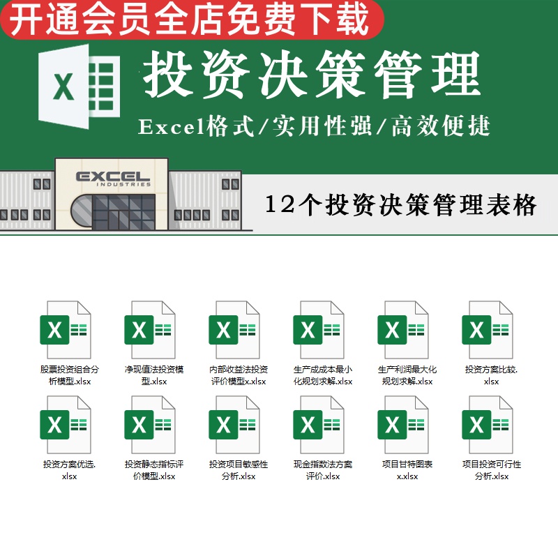 投资决策分析表格高效快捷模型