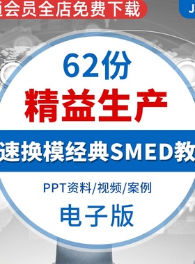快速切换SMED快速换模生产现场精益管理IE工业工程改善教程PPT快速换模经典SMED教程/PPT资料/视频案例资料等