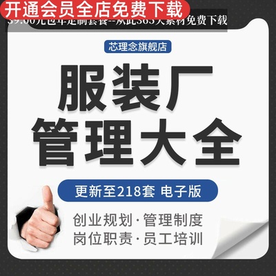 服装行业工厂企业建厂筹备管理制