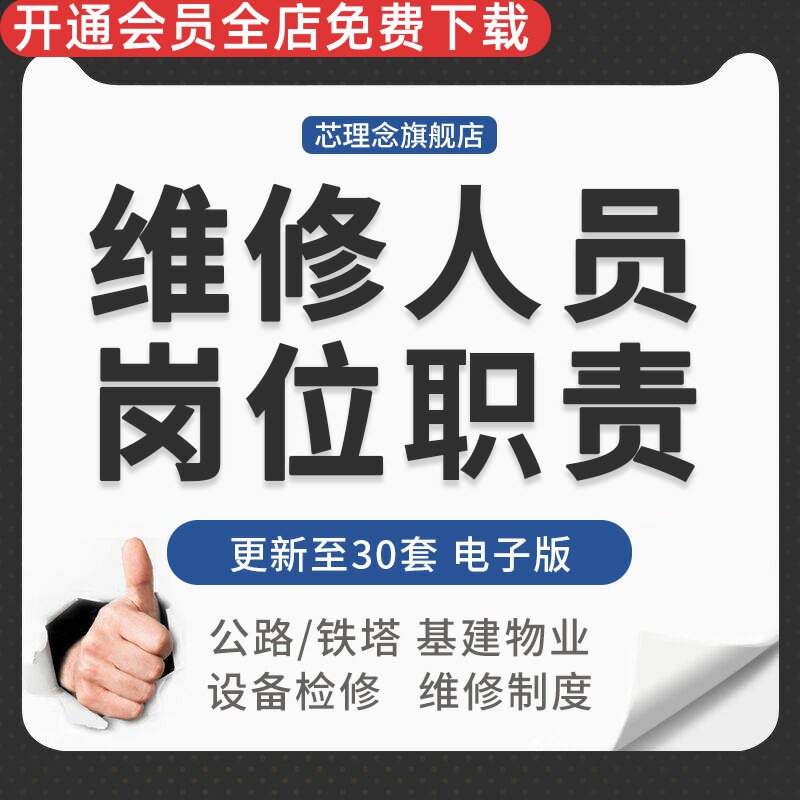 建筑工程物业公司公路基建养护站检修人员设备维护管理制度手册 维修人员管理 零星工程维修管理设备维护制度