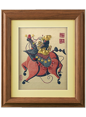金陵金箔剪金画马到成功金陵三宝