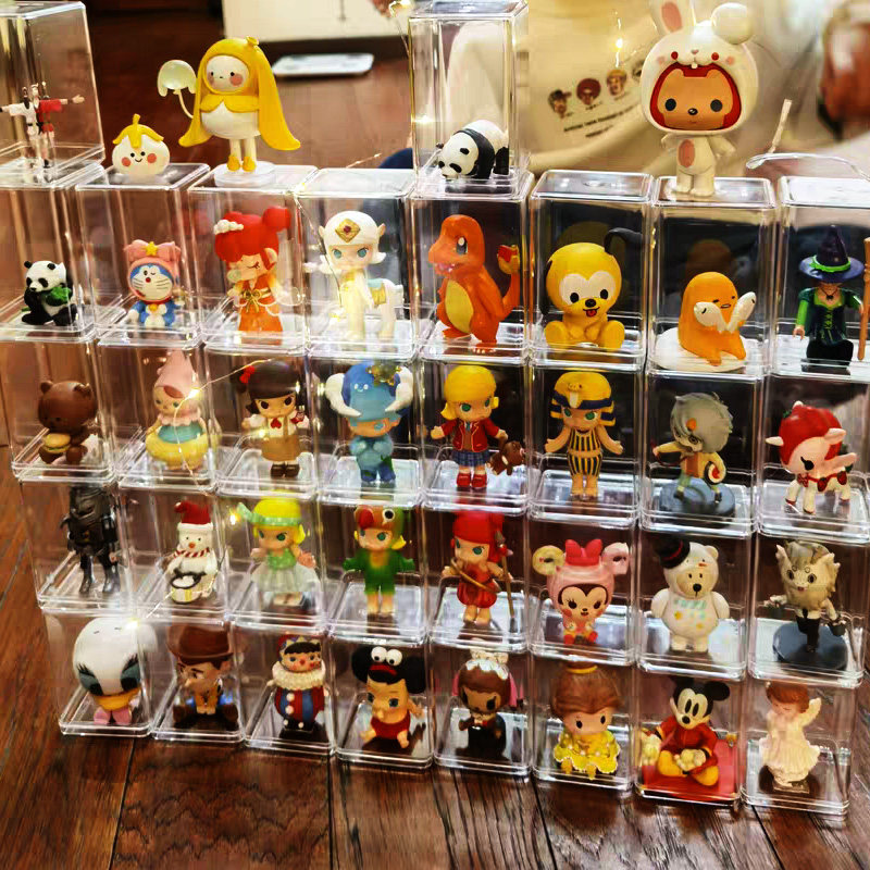 盲盒收纳展示架防尘挂墙亚克力泡泡玛特popmart手办盒陈列柜娃娃