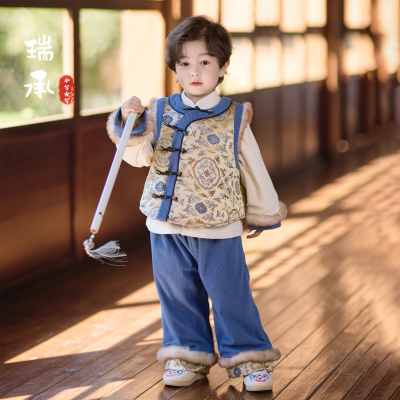 男童汉服唐装冬装套装