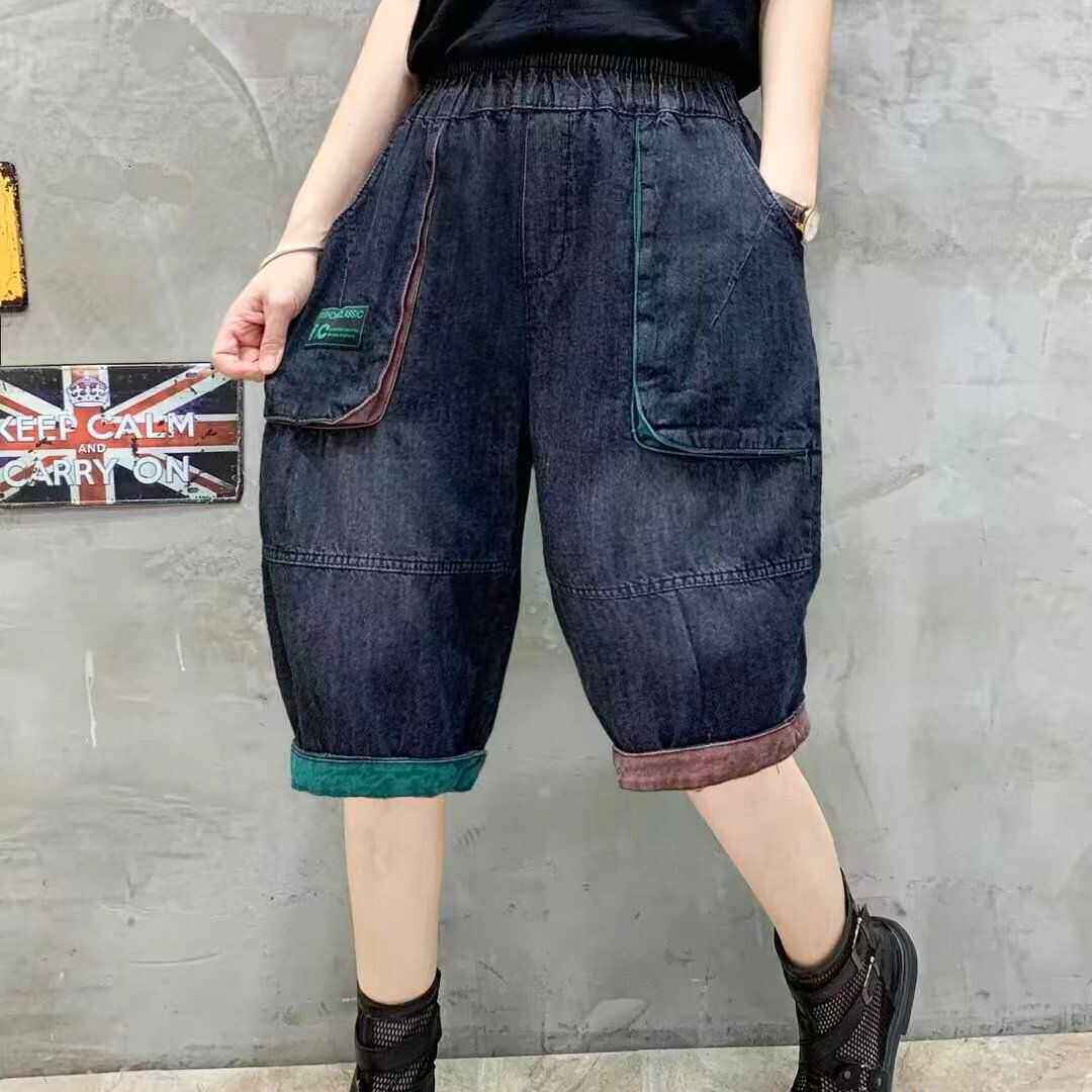夏季薄款宽松牛仔短裤女