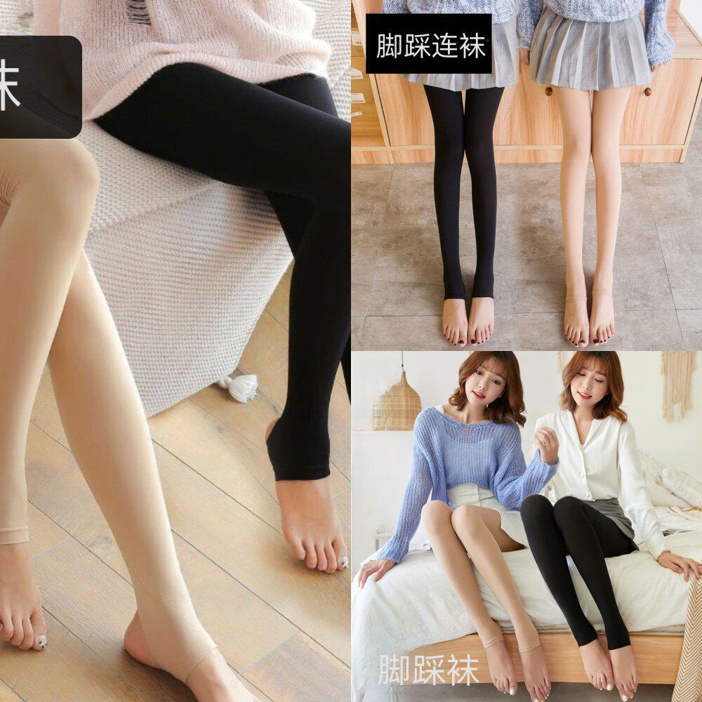 袋装打底裤女外穿春秋冬天鹅绒大码丝袜肉色踩脚裤子连裤袜肤