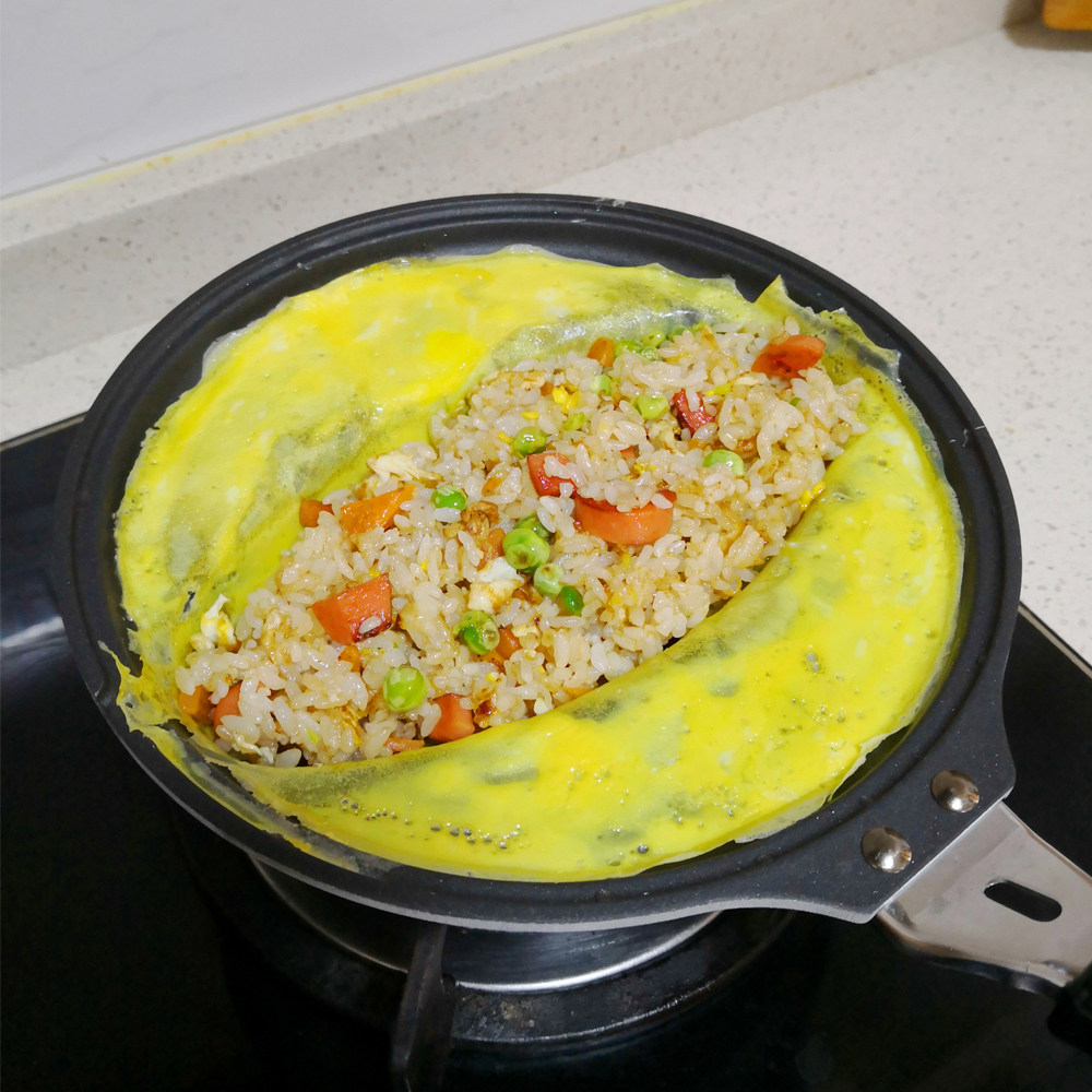 日本进口蛋包饭锅平底不粘煎锅蛋饺流心蛋模具电磁炉燃气煤气灶用