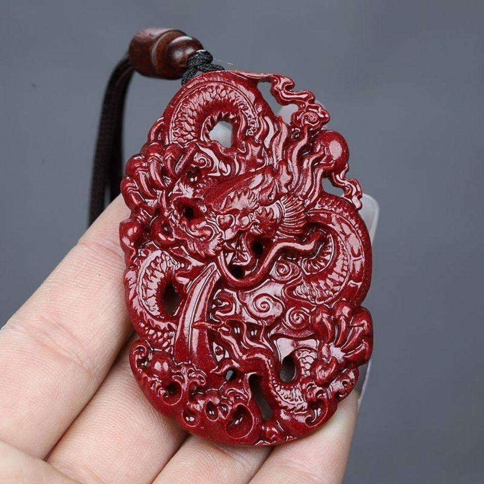 官方原矿朱砂男女款大哥大姐龙牌吊坠项链礼品本命年毛衣链项链正